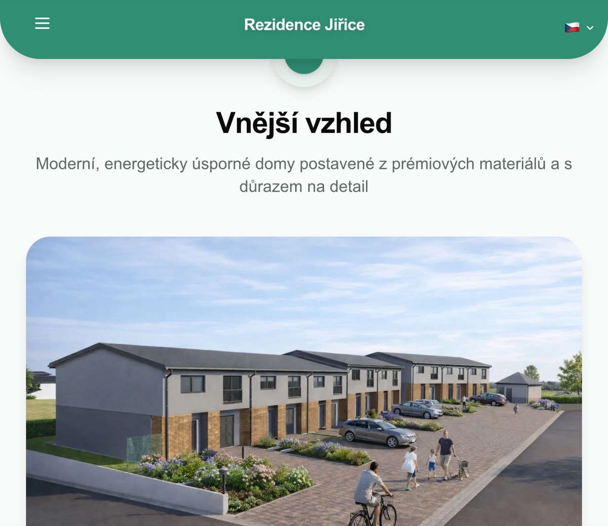 Rezidence Jiřice exterior gallery with the Czech town-house development